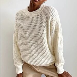 Aritzia Wilfred Essential Chenille Sweater Cream Size Medium
